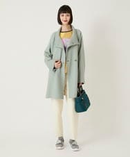 RLKAE38250 HIROKO BIS GRANDE(ヒロコ ビス グランデ) 【大きいサイズ】デシンジョイントアートプリントプルオーバー /洗える ネイビー