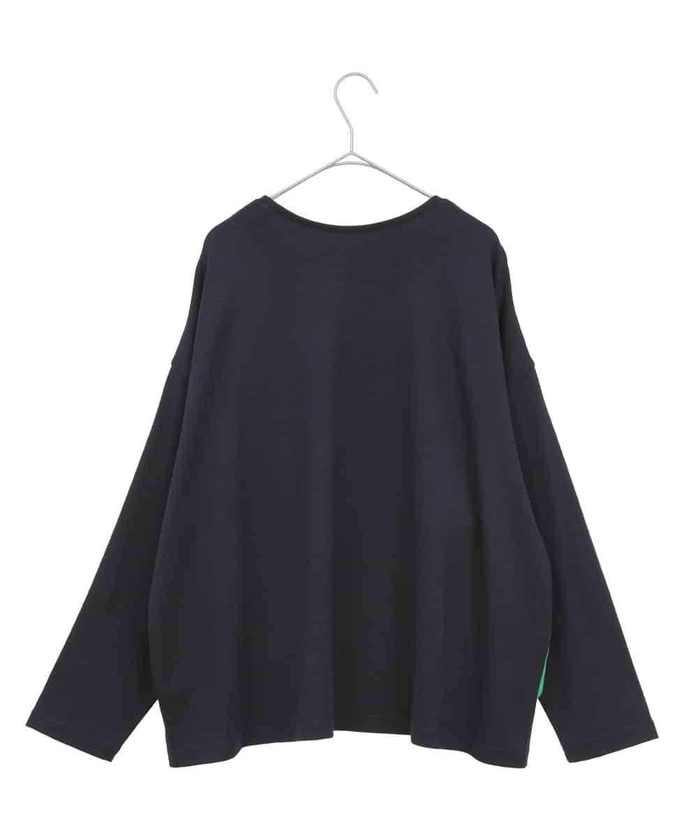 RLKAE38250 HIROKO BIS GRANDE(ヒロコ ビス グランデ) デシンジョイントアートプリントプルオーバー ネイビー