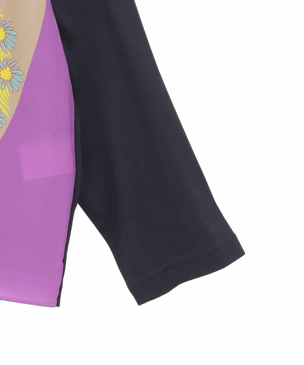 RLKAE38250 HIROKO BIS GRANDE(ヒロコ ビス グランデ) デシンジョイントアートプリントプルオーバー ネイビー