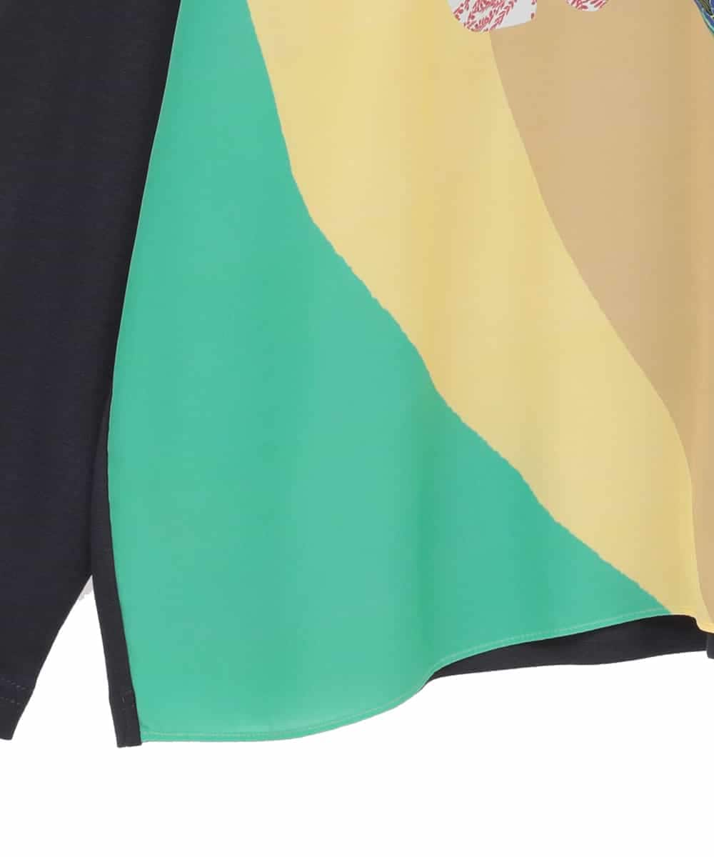 RLKAE38250 HIROKO BIS GRANDE(ヒロコ ビス グランデ) デシンジョイントアートプリントプルオーバー ネイビー