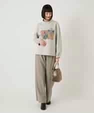 RLKAE39290 HIROKO BIS GRANDE(ヒロコ ビス グランデ) 幾何アートフラワーボンディングプルオーバー ベージュ