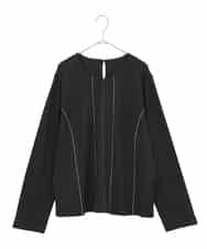 RLKAE40280 HIROKO BIS GRANDE(ヒロコ ビス グランデ) ラインアクセントポンチプルオーバー ブラック