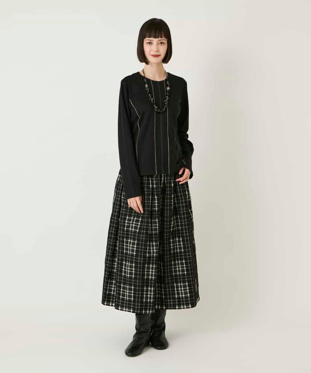 RLKAE40280 HIROKO BIS GRANDE(ヒロコ ビス グランデ) ラインアクセントポンチプルオーバー ブラック