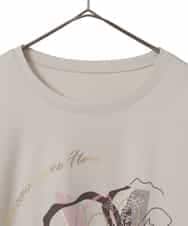 RLKAF07290 HIROKO BIS GRANDE(ヒロコ ビス グランデ) 【大きいサイズ】グラフィカルモチーフデザインスウェット ベージュ