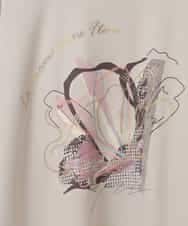 RLKAF07290 HIROKO BIS GRANDE(ヒロコ ビス グランデ) 【大きいサイズ】グラフィカルモチーフデザインスウェット ベージュ