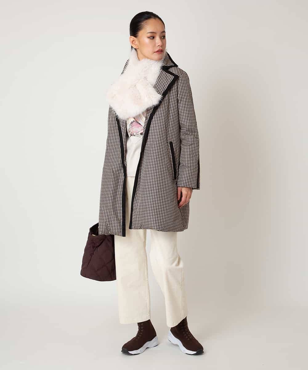 RLKAF07290 HIROKO BIS GRANDE(ヒロコ ビス グランデ) 【大きいサイズ】グラフィカルモチーフデザインスウェット ベージュ