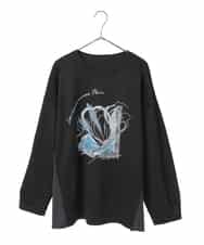 RLKAF07290 HIROKO BIS GRANDE(ヒロコ ビス グランデ) 【大きいサイズ】グラフィカルモチーフデザインスウェット ブラック