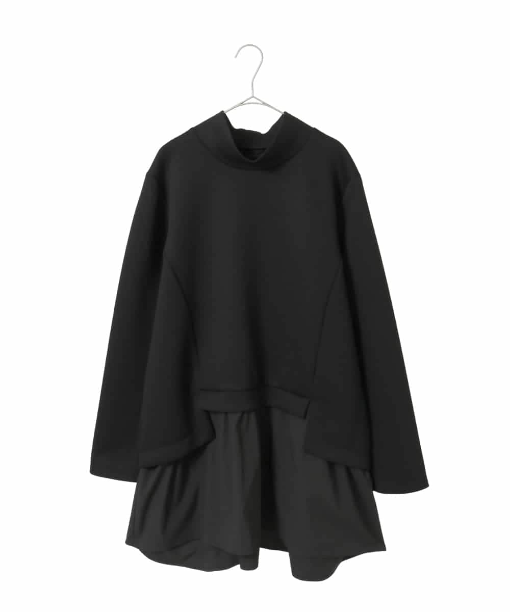 RLKAG11300 HIROKO BIS GRANDE(ヒロコ ビス グランデ) 【大きいサイズ】ストレッチダンボールドッキングデザインチュニック ブラック