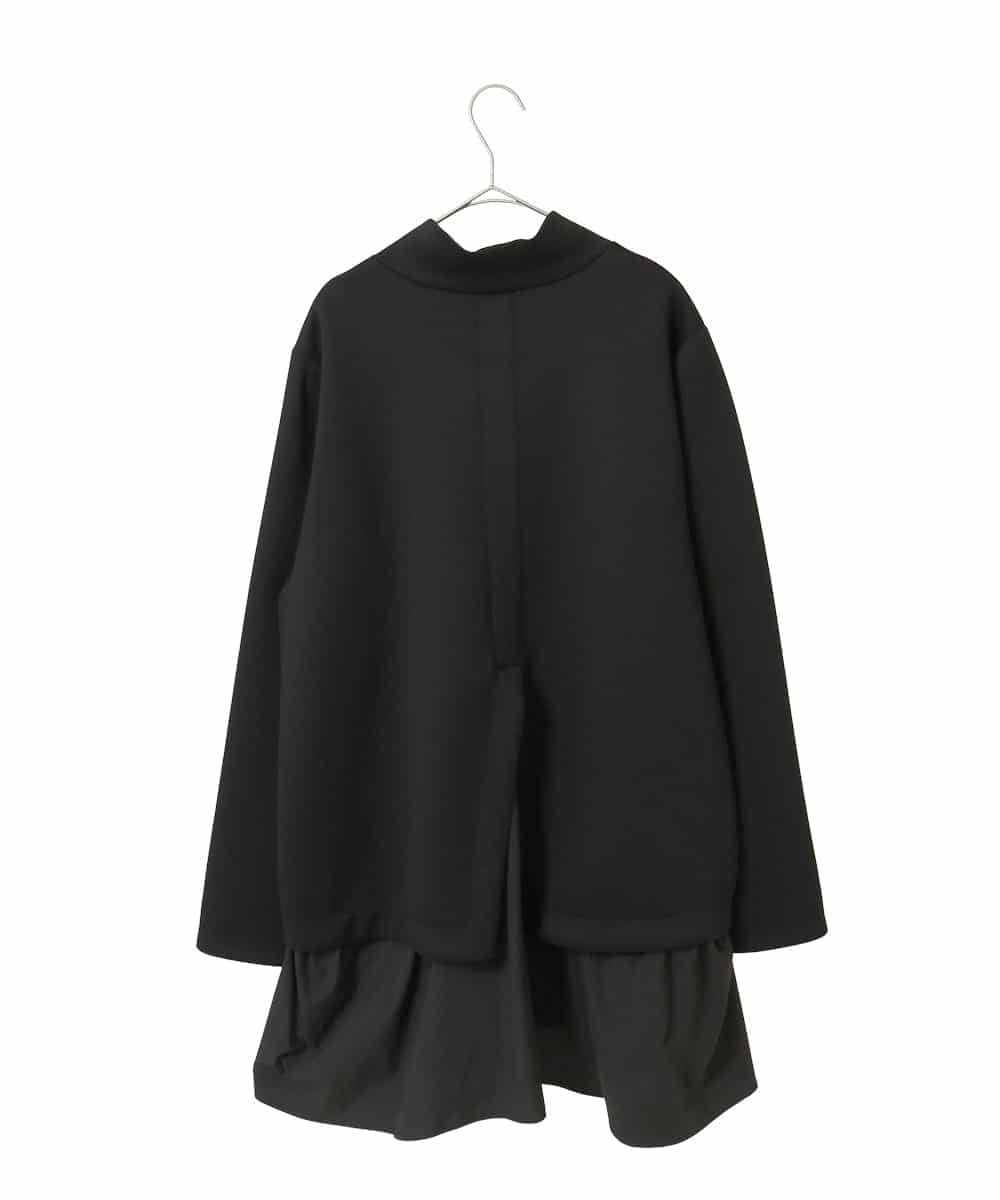 RLKAG11300 HIROKO BIS GRANDE(ヒロコ ビス グランデ) 【大きいサイズ】ストレッチダンボールドッキングデザインチュニック ブラック
