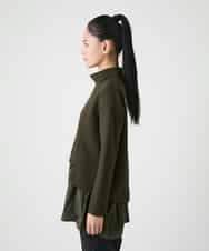 RLKAG11300 HIROKO BIS GRANDE(ヒロコ ビス グランデ) 【大きいサイズ】ストレッチダンボールドッキングデザインチュニック ブラック
