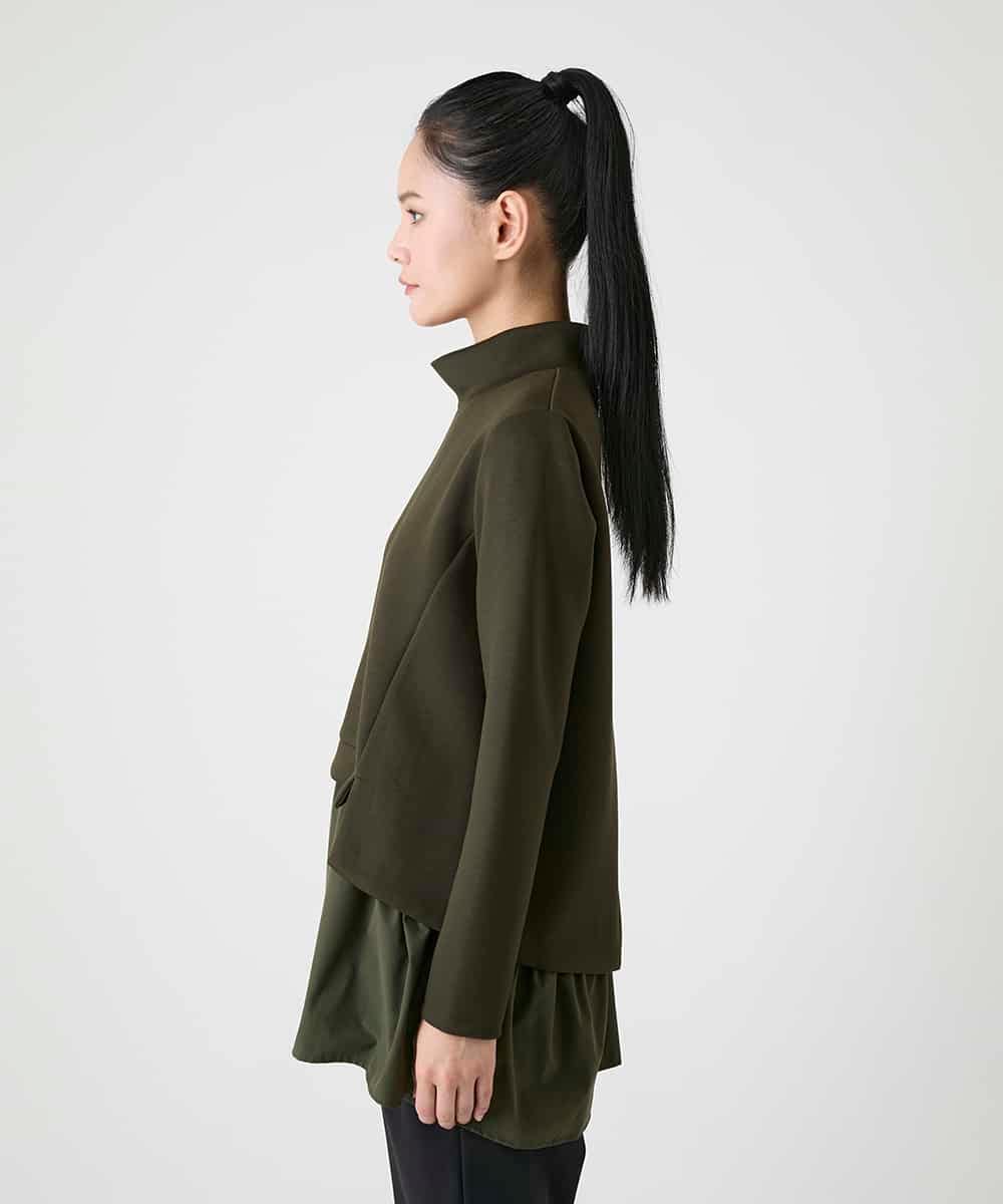 RLKAG11300 HIROKO BIS GRANDE(ヒロコ ビス グランデ) 【大きいサイズ】ストレッチダンボールドッキングデザインチュニック ブラック