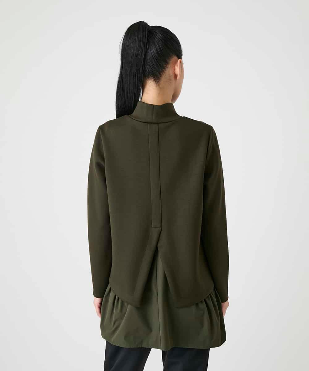 RLKAG11300 HIROKO BIS GRANDE(ヒロコ ビス グランデ) 【大きいサイズ】ストレッチダンボールドッキングデザインチュニック ブラック