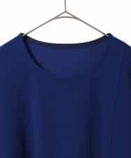 RLKAG21260 HIROKO BIS GRANDE(ヒロコ ビス グランデ) 【大きいサイズ】アシンメトリーヘム異素材ミックスチュニック ブルー