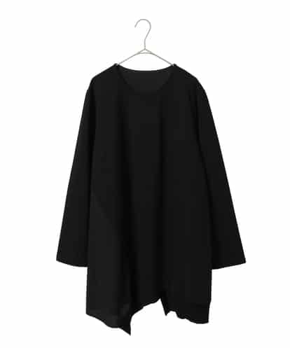 RLKAG21260 HIROKO BIS GRANDE 【大きいサイズ】アシンメトリーヘム異素材ミックスチュニック