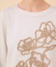 RLKAI51390 HIROKO BIS GRANDE(ヒロコ ビス グランデ) 【大きいサイズ/先行予約】フラワー刺繍切り替えデザインチュニック アイボリー