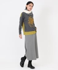 RLKAW30290 HIROKO BIS GRANDE(ヒロコ ビス グランデ) 【洗える】モヘヤ刺繍デザインプルオーバー ネイビー