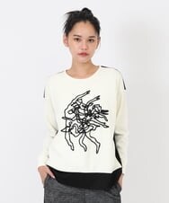RLKAW30290 HIROKO BIS GRANDE(ヒロコ ビス グランデ) 【洗える】モヘヤ刺繍デザインプルオーバー アイボリー