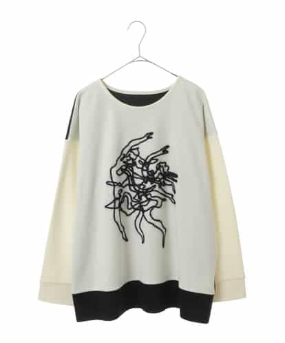 RLKAW30290 HIROKO BIS GRANDE 【洗える】モヘヤ刺繍デザインプルオーバー