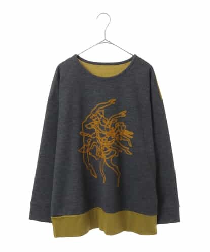 RLKAW30290 HIROKO BIS GRANDE 【洗える】モヘヤ刺繍デザインプルオーバー