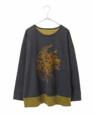 RLKAW30290 HIROKO BIS GRANDE(ヒロコ ビス グランデ) 【洗える】モヘヤ刺繍デザインプルオーバー ダークグレー