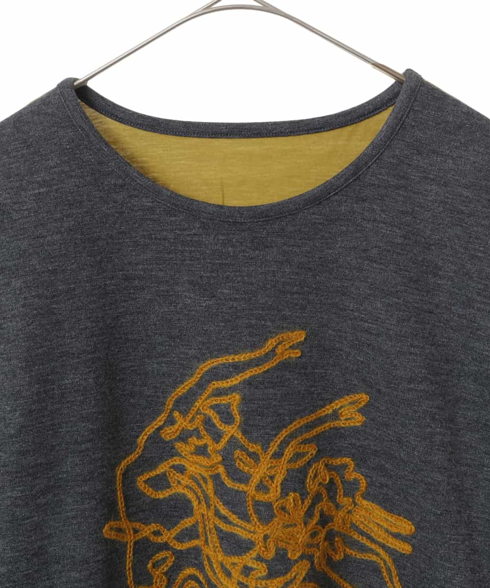 RLKAW30290 HIROKO BIS GRANDE(ヒロコ ビス グランデ) 【洗える】モヘヤ刺繍デザインプルオーバー ダークグレー