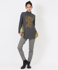 RLKAW31290 HIROKO BIS GRANDE(ヒロコ ビス グランデ) 【洗える】モヘヤ刺繍デザインチュニック ダークグレー