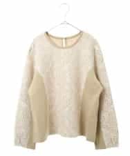 RLKAX11290 HIROKO BIS GRANDE(ヒロコ ビス グランデ) 【洗える】レースボンディングデザインプルオーバー ベージュ