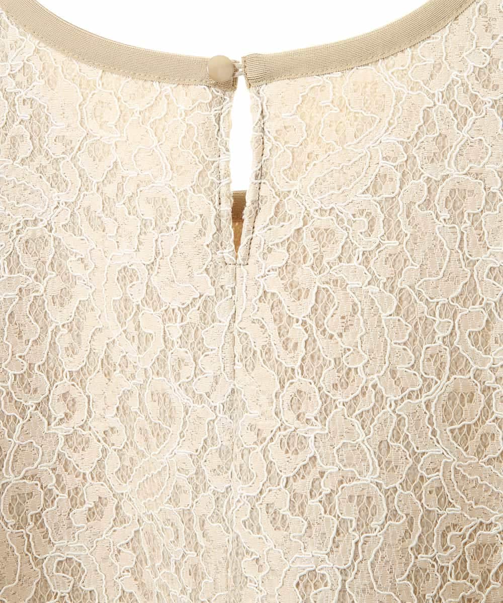 RLKAX11290 HIROKO BIS GRANDE(ヒロコ ビス グランデ) 【洗える】レースボンディングデザインプルオーバー ベージュ