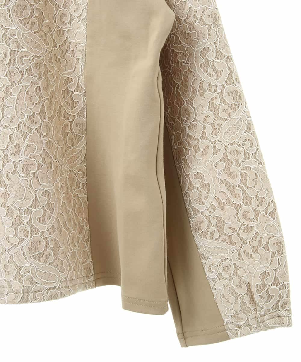 RLKAX11290 HIROKO BIS GRANDE(ヒロコ ビス グランデ) 【洗える】レースボンディングデザインプルオーバー ベージュ