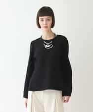 RLKAX11290 HIROKO BIS GRANDE(ヒロコ ビス グランデ) 【洗える】レースボンディングデザインプルオーバー ブラック