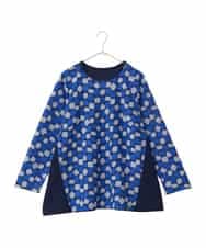 RLKCD10280 HIROKO BIS GRANDE(ヒロコ ビス グランデ) 【大きいサイズ】起毛ブロック切り替えデザインプルオーバー /洗える ネイビー