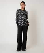 RLKCD10280 HIROKO BIS GRANDE(ヒロコ ビス グランデ) 【大きいサイズ】起毛ブロック切り替えデザインプルオーバー ネイビー