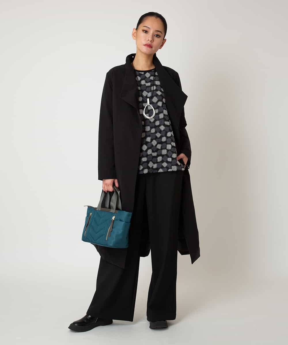 RLKCD10280 HIROKO BIS GRANDE(ヒロコ ビス グランデ) 【大きいサイズ】起毛ブロック切り替えデザインプルオーバー ネイビー