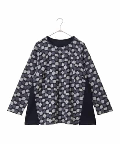 RLKCD10280 HIROKO BIS GRANDE 【大きいサイズ】起毛ブロック切り替えデザインプルオーバー /洗える