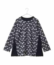 RLKCD10280 HIROKO BIS GRANDE(ヒロコ ビス グランデ) 【大きいサイズ】起毛ブロック切り替えデザインプルオーバー /洗える ブラック