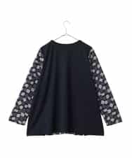 RLKCD10280 HIROKO BIS GRANDE(ヒロコ ビス グランデ) 【大きいサイズ】起毛ブロック切り替えデザインプルオーバー /洗える ブラック