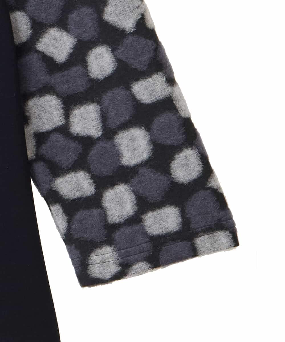 RLKCD10280 HIROKO BIS GRANDE(ヒロコ ビス グランデ) 【大きいサイズ】起毛ブロック切り替えデザインプルオーバー /洗える ブラック