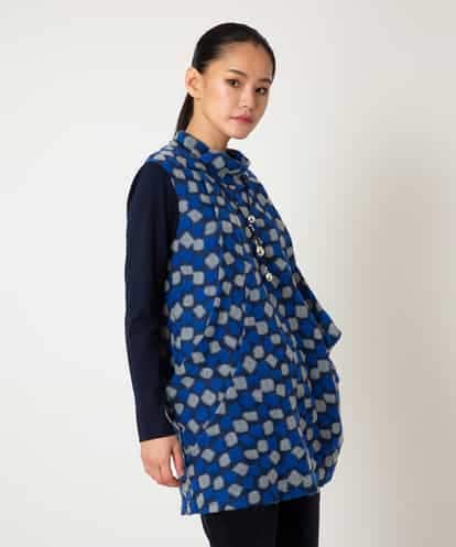 RLKCD11310 HIROKO BIS GRANDE 【大きいサイズ】起毛ブロックサイド切り替えデザインチュニック