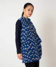 RLKCD11310 HIROKO BIS GRANDE(ヒロコ ビス グランデ) 【大きいサイズ】起毛ブロックサイド切り替えデザインチュニック ネイビー