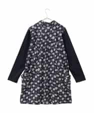 RLKCD11310 HIROKO BIS GRANDE(ヒロコ ビス グランデ) 【大きいサイズ】起毛ブロックサイド切り替えデザインチュニック /洗える ブラック