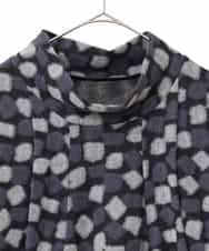 RLKCD11310 HIROKO BIS GRANDE(ヒロコ ビス グランデ) 【大きいサイズ】起毛ブロックサイド切り替えデザインチュニック /洗える ブラック