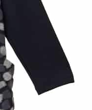 RLKCD11310 HIROKO BIS GRANDE(ヒロコ ビス グランデ) 【大きいサイズ】起毛ブロックサイド切り替えデザインチュニック /洗える ブラック