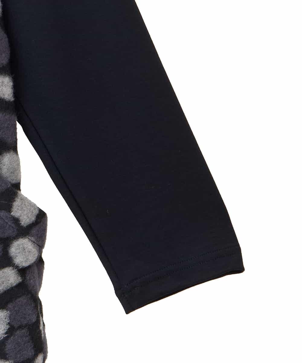 RLKCD11310 HIROKO BIS GRANDE(ヒロコ ビス グランデ) 【大きいサイズ】起毛ブロックサイド切り替えデザインチュニック /洗える ブラック