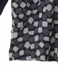 RLKCD11310 HIROKO BIS GRANDE(ヒロコ ビス グランデ) 【大きいサイズ】起毛ブロックサイド切り替えデザインチュニック /洗える ブラック