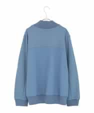 RLKDD06250 HIROKO BIS GRANDE(ヒロコ ビス グランデ) 【大きいサイズ】異素材切り替えハイネックプルオーバー ブルー