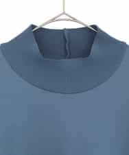 RLKDD06250 HIROKO BIS GRANDE(ヒロコ ビス グランデ) 【大きいサイズ】異素材切り替えハイネックプルオーバー ブルー