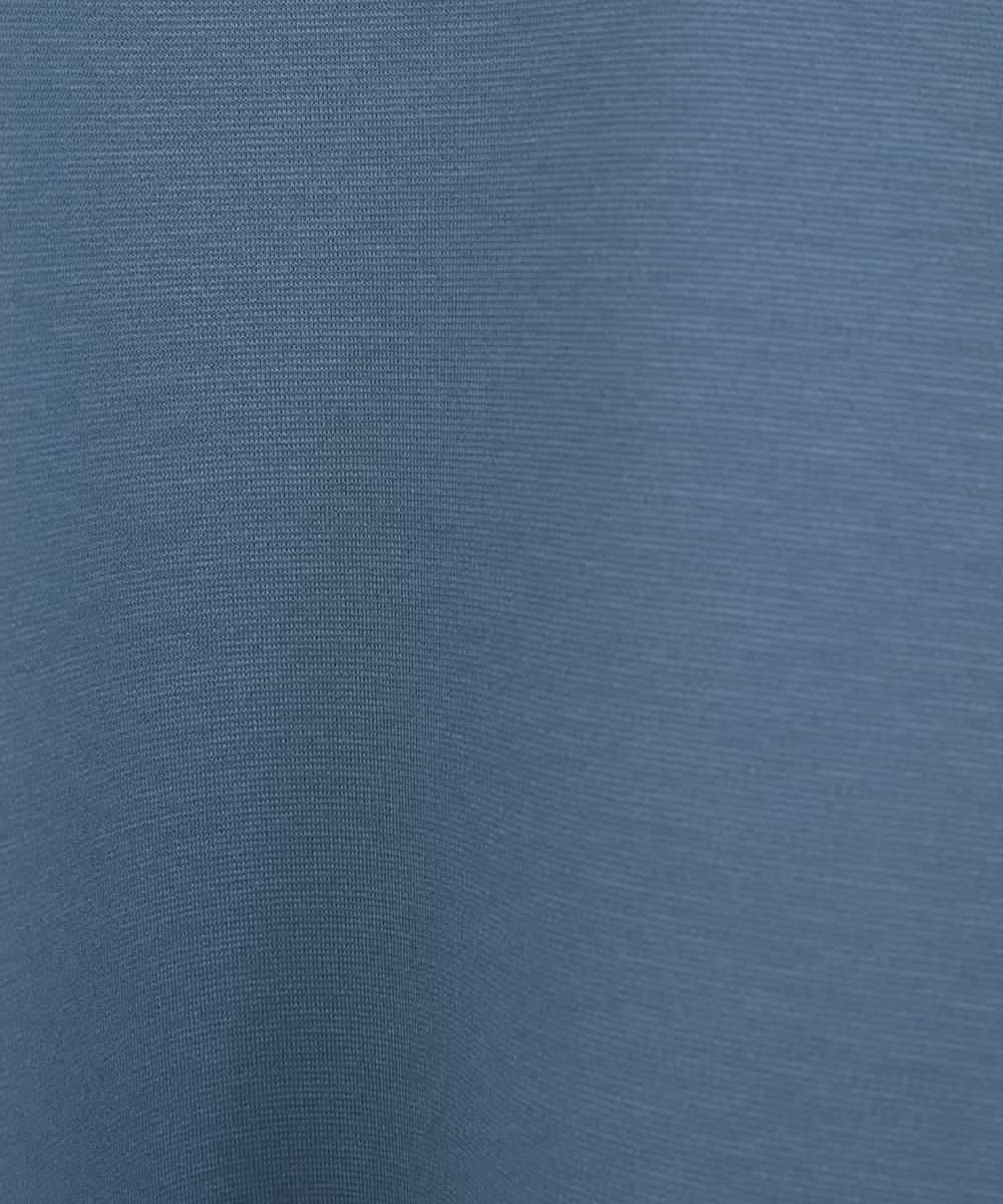 RLKDD06250 HIROKO BIS GRANDE(ヒロコ ビス グランデ) 【大きいサイズ】異素材切り替えハイネックプルオーバー ブルー