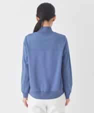 RLKDD06250 HIROKO BIS GRANDE(ヒロコ ビス グランデ) 【大きいサイズ】異素材切り替えハイネックプルオーバー ブルー