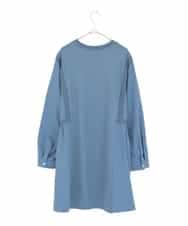 RLKDD07310 HIROKO BIS GRANDE(ヒロコ ビス グランデ) 【大きいサイズ】異素材切り替えチュニックプルオーバー ブルー