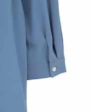 RLKDD07310 HIROKO BIS GRANDE(ヒロコ ビス グランデ) 【大きいサイズ】異素材切り替えチュニックプルオーバー ブルー